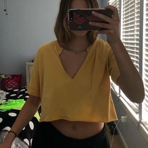 Yellow crop top